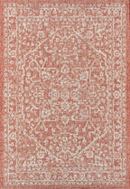 JONATHAN Y Boho Medallion Indoor Outdoor Area Rug 6X9 Red/Taupe, Malta Textured - Image 10