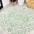 JONATHAN Y Boho Medallion Indoor Outdoor Round Area Rug 5 Ft Green/Cream by JONATHANY